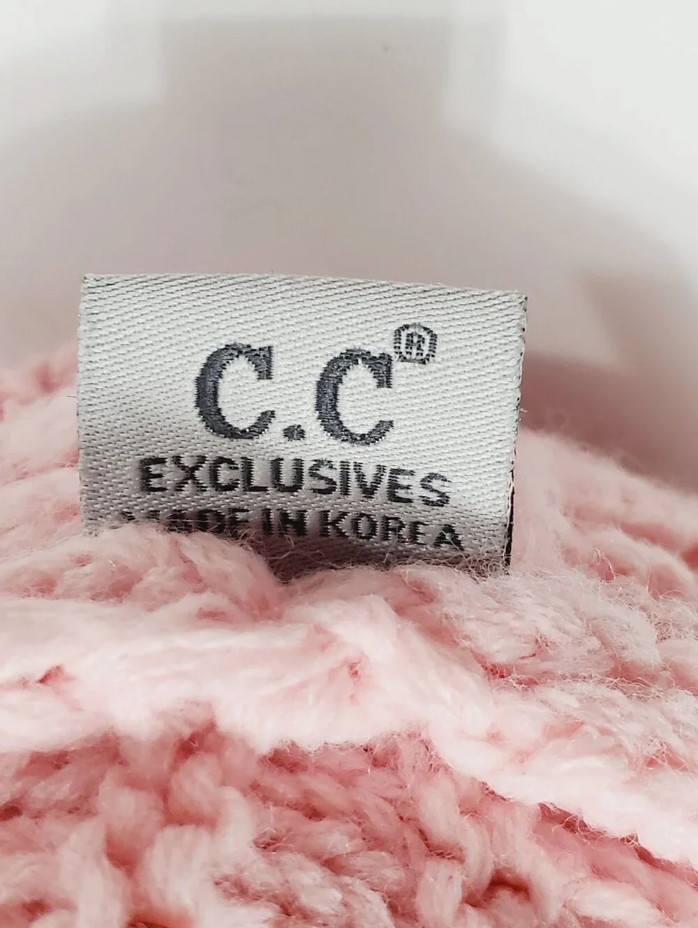 C & C Kids Child's Winter Beanie Hat with Pom Pink Cable Knit OS Acrylic